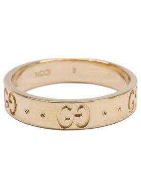 Gucci Polished 18k GG Icon Slim No 10 Ring